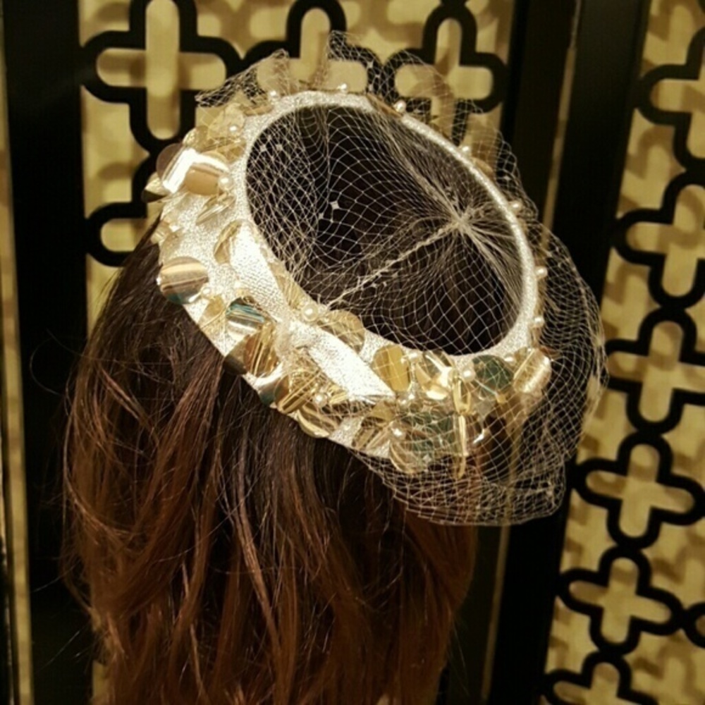 SKOL NIPS  SILVER GOLD PENNY SEQUINS GATSBY HAT Netting‎ Union Made - Picture 3 of 4